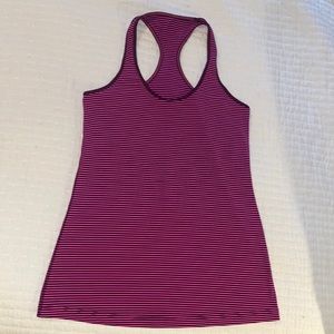 Lululemon Cool Racerback, magenta/pink stripe, size 12